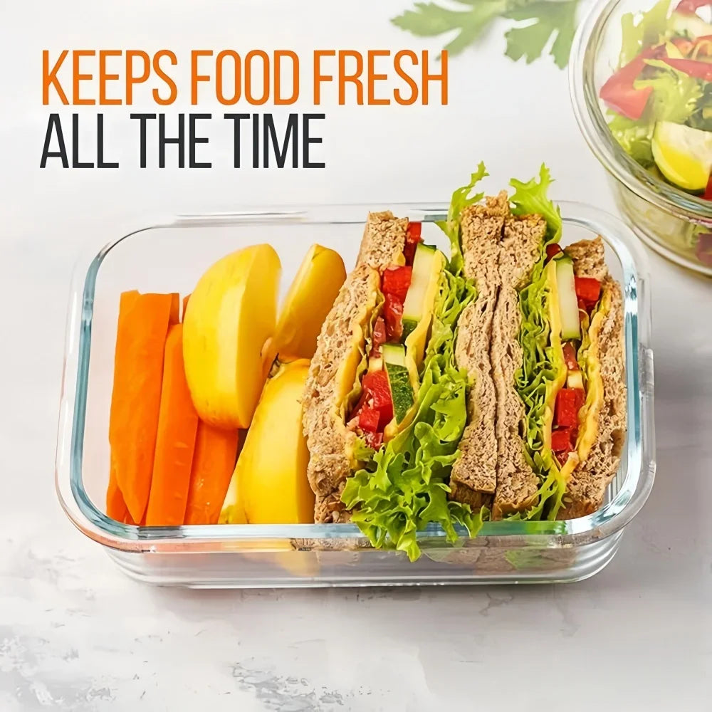 Táper de vidrio para meal prep (sin BPA)