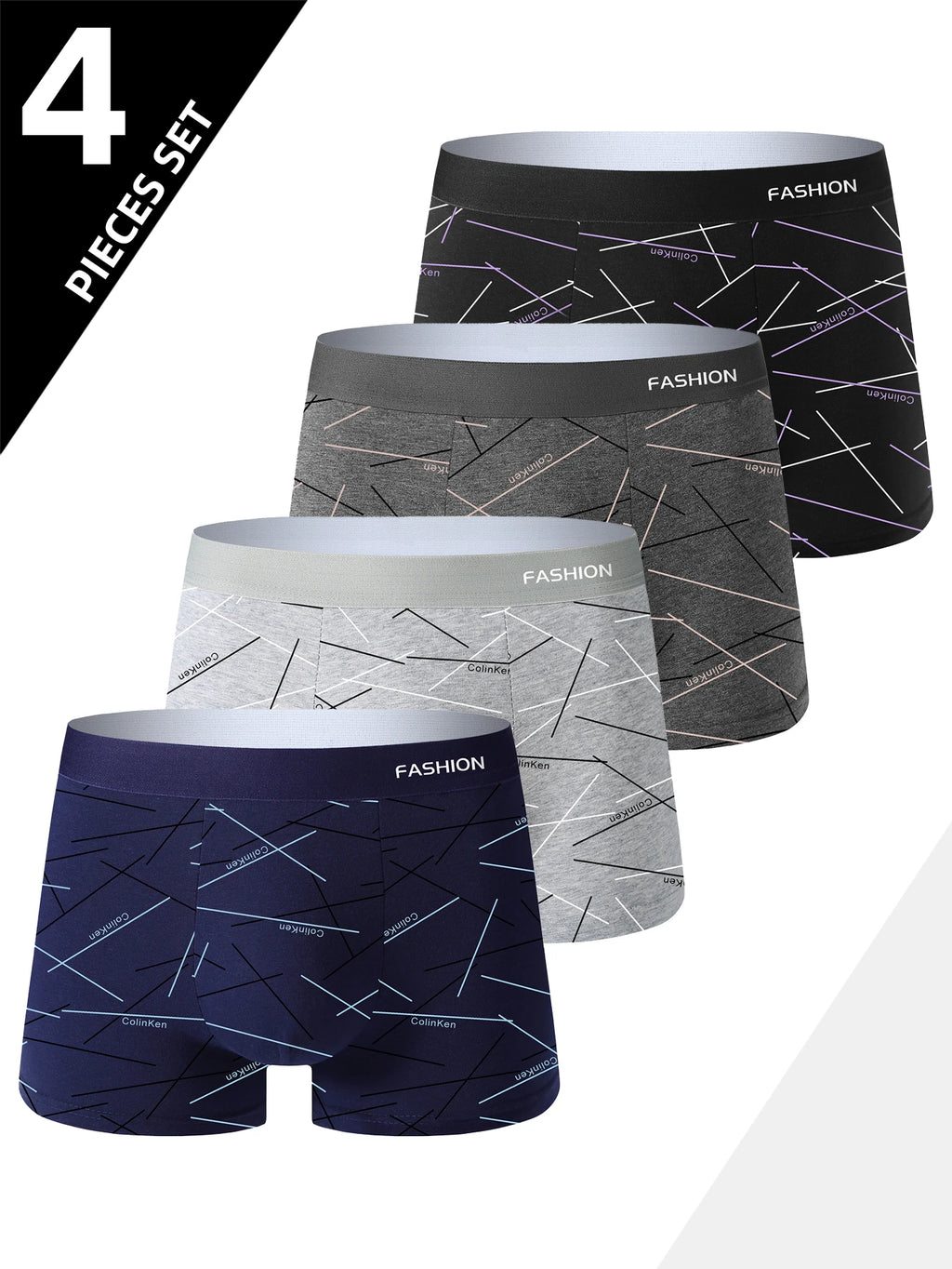 Pack de 4 calzoncillos bóxer deportivos para hombre