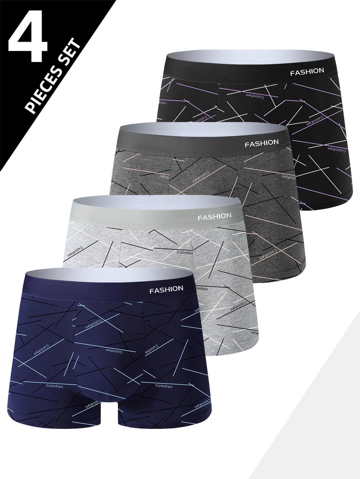 Pack de 4 calzoncillos bóxer deportivos para hombre