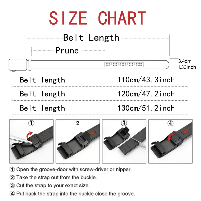 Cinturón de hebilla automática para hombre