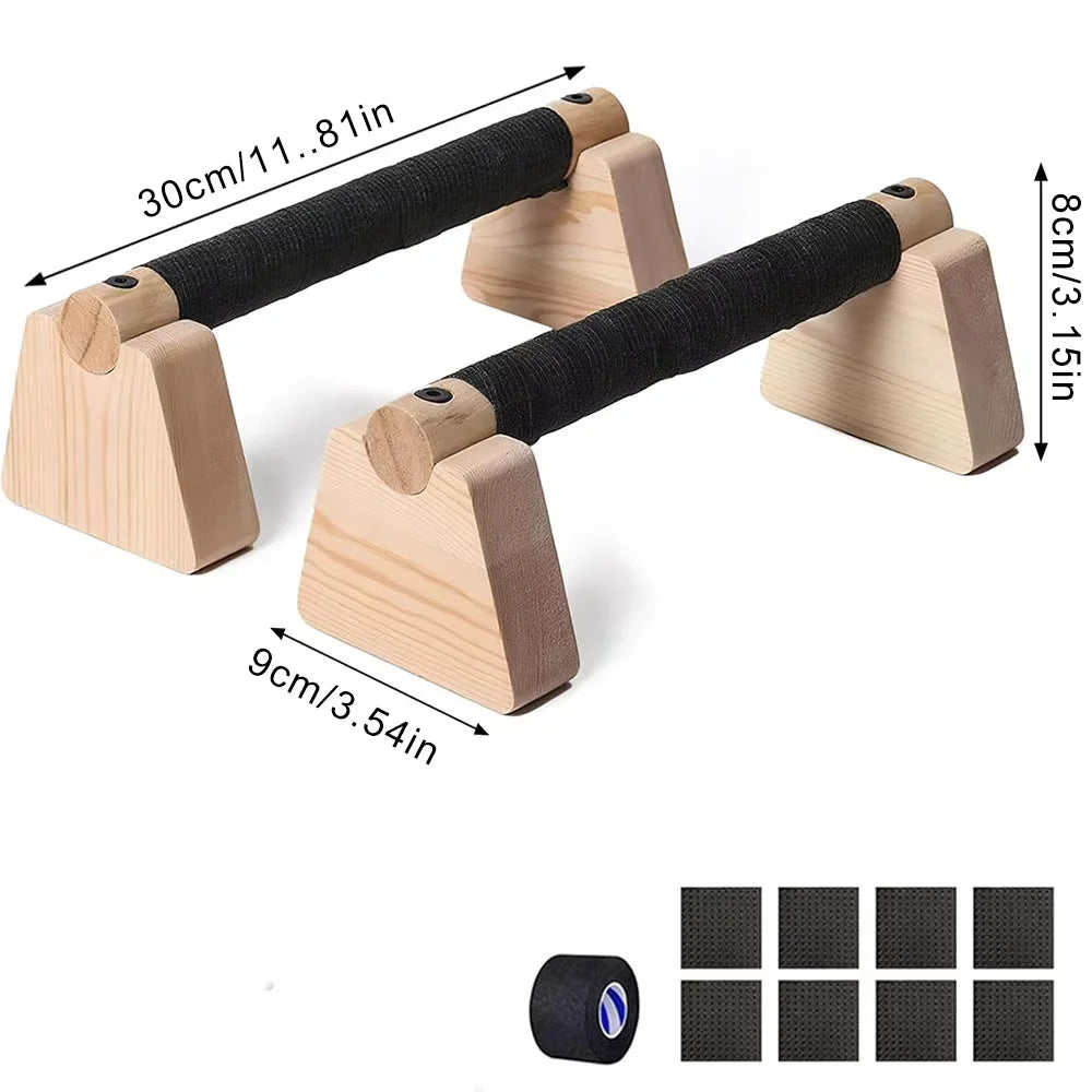 Barras de flexiones de madera (par)