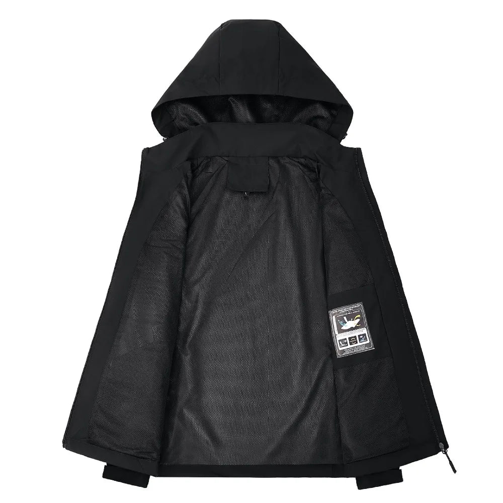 Chaqueta impermeable ligera con capucha para hombre