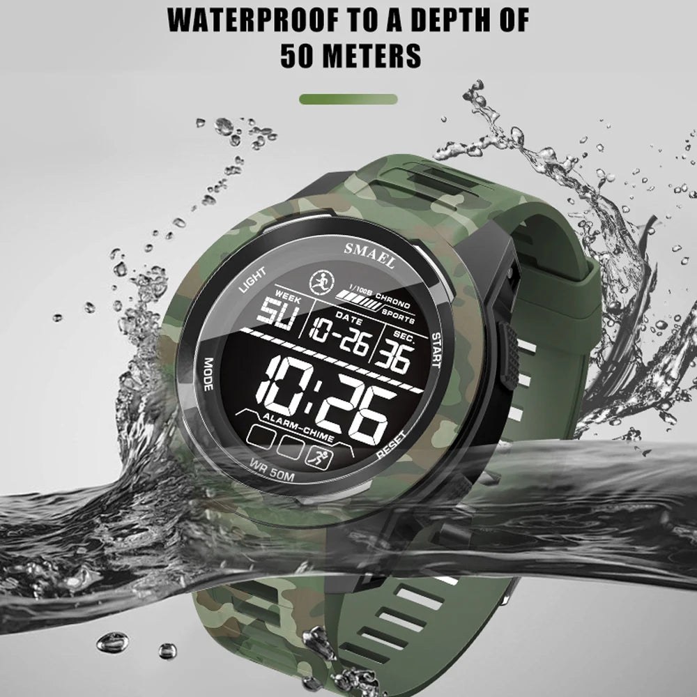 Reloj deportivo militar SMAEL con correa de camuflaje