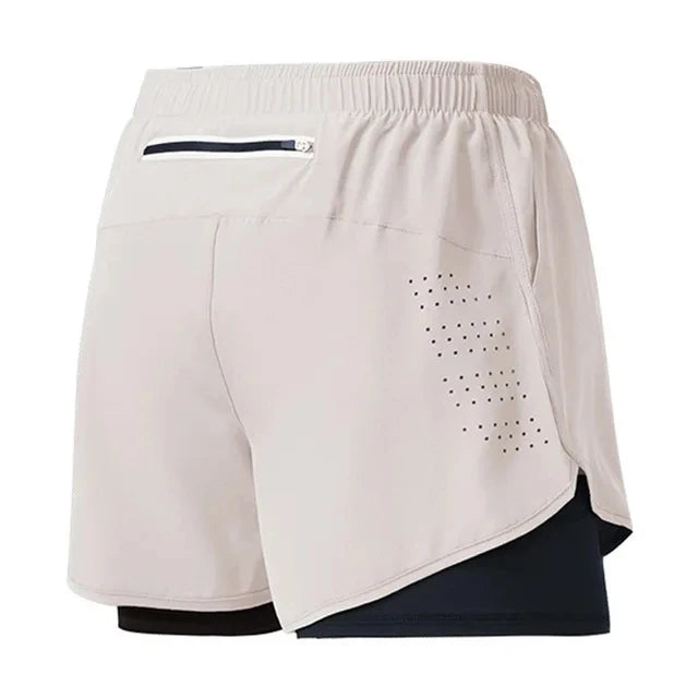 Pantalón corto de running doble capa para hombre