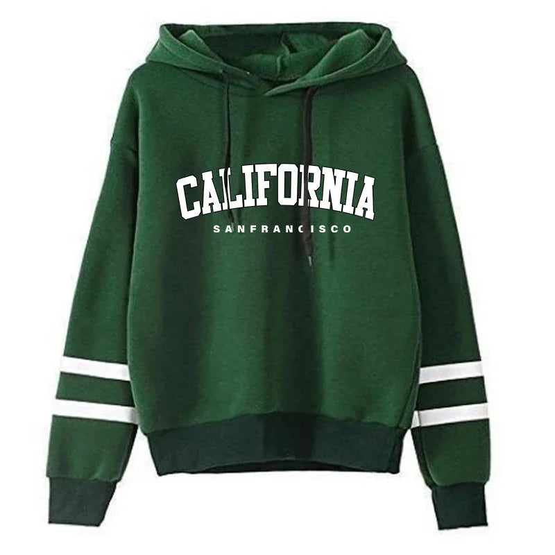 Chándal California con capucha y pantalón con raya