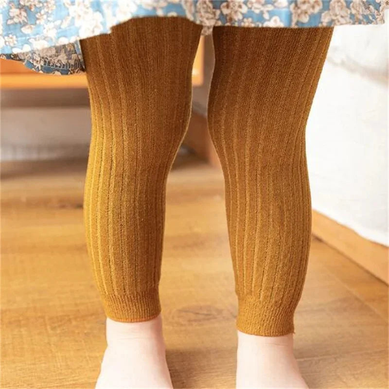 Leggings de punto lisos para niña