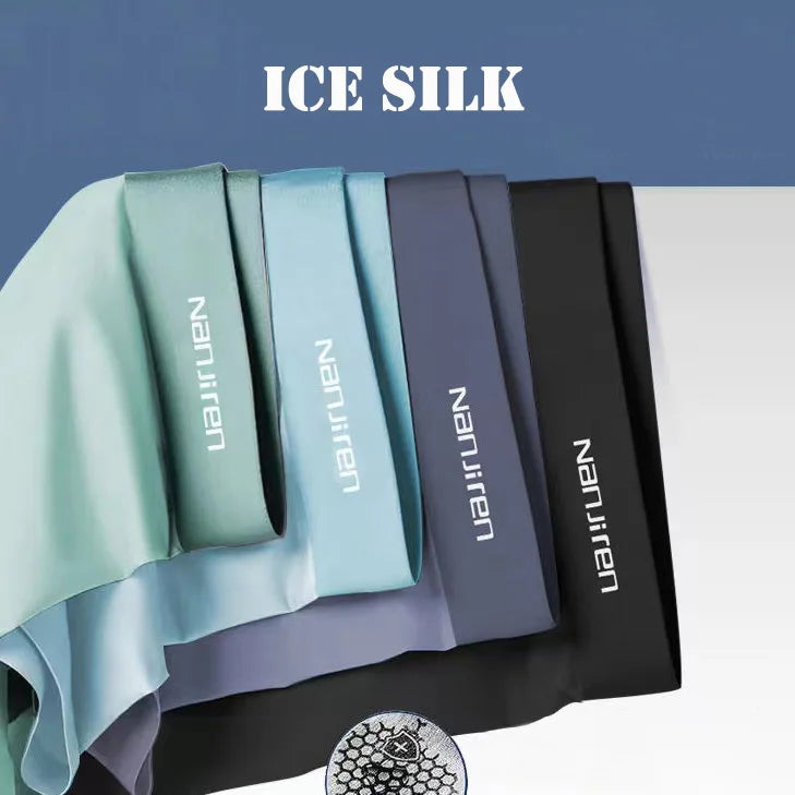 Pack de 4 calzoncillos bóxer de seda fría para hombre