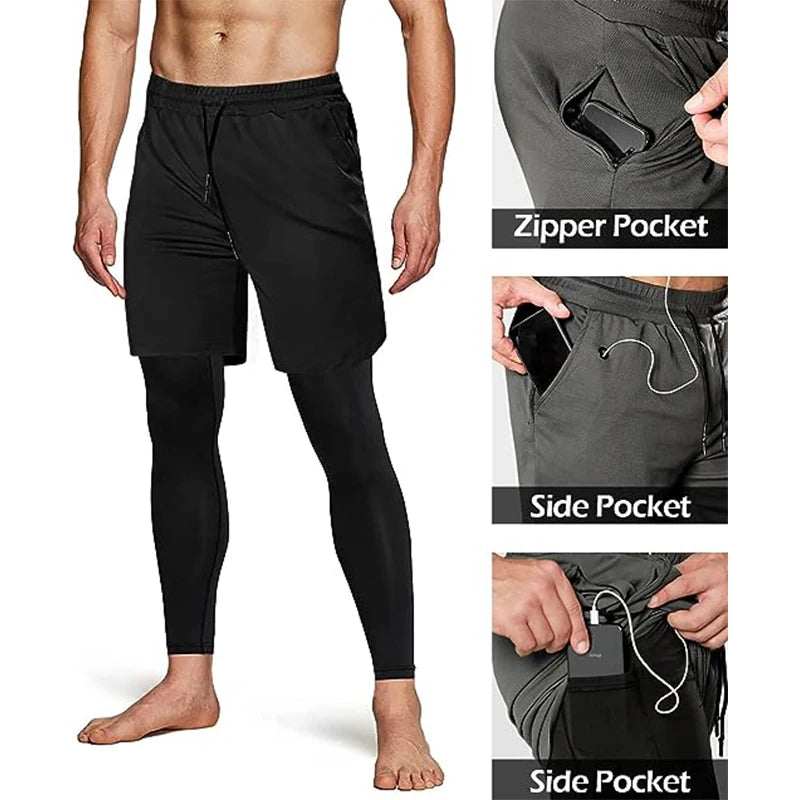 Pantalón de chándal 2 en 1 para hombre