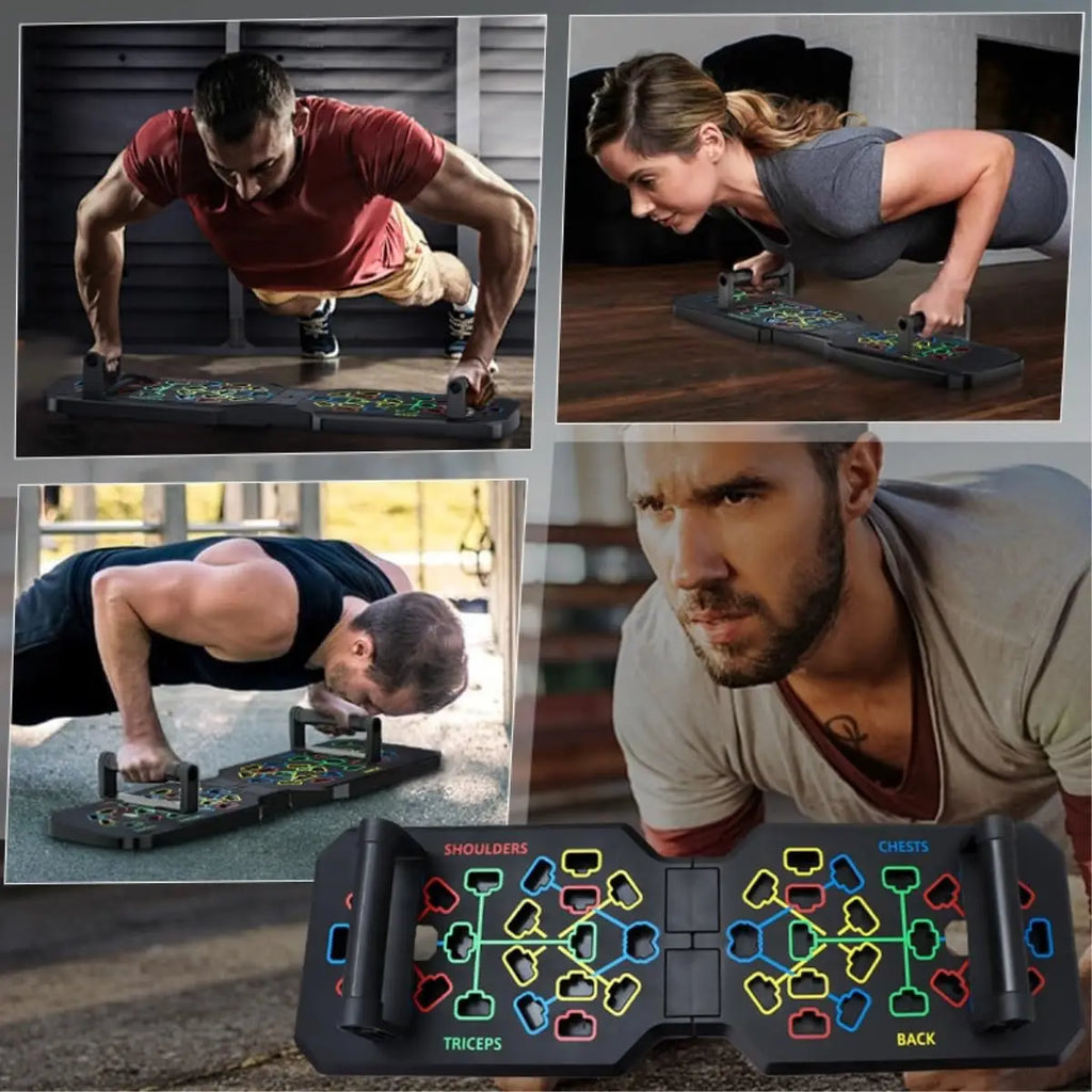 Tabla de flexiones plegable con asas