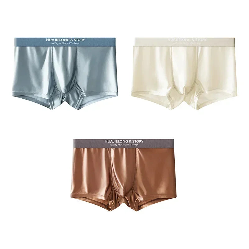 Calzoncillos bóxer de seda fría para hombre (1 o 3 uds)