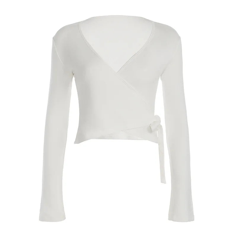 Conjunto de top de manga acampanada y pantalón ancho
