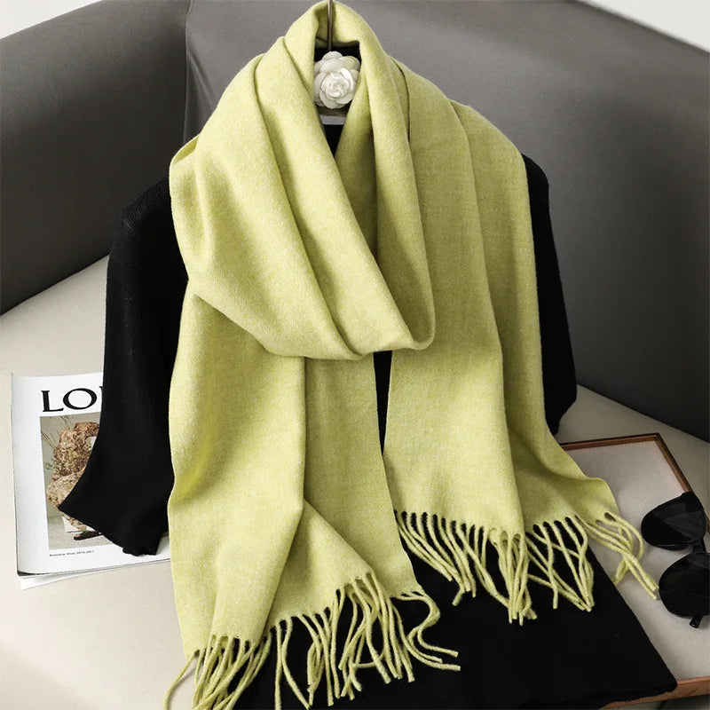 Bufanda de invierno lisa tacto cachemira