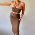 Conjunto de top palabra de honor y falda midi