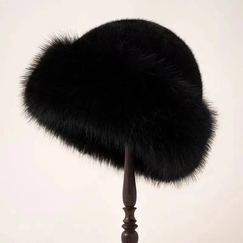 Gorro de pescador de pelo esponjoso para mujer