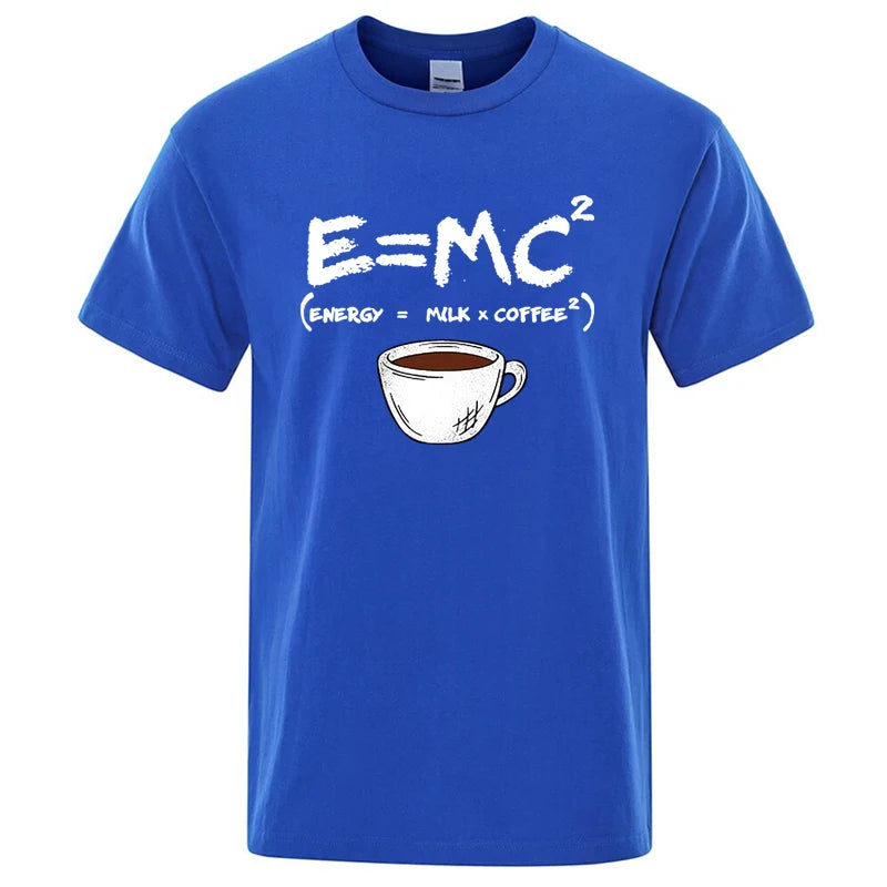 Camiseta divertida "Energy = Milk + Coffee" para hombre