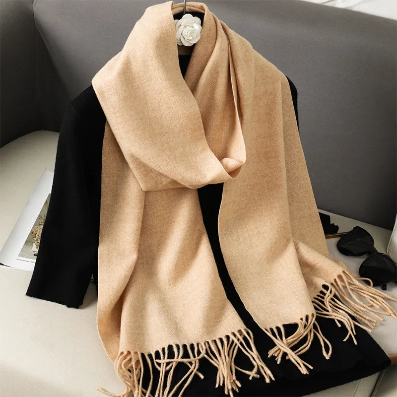 Bufanda de invierno lisa tacto cachemira