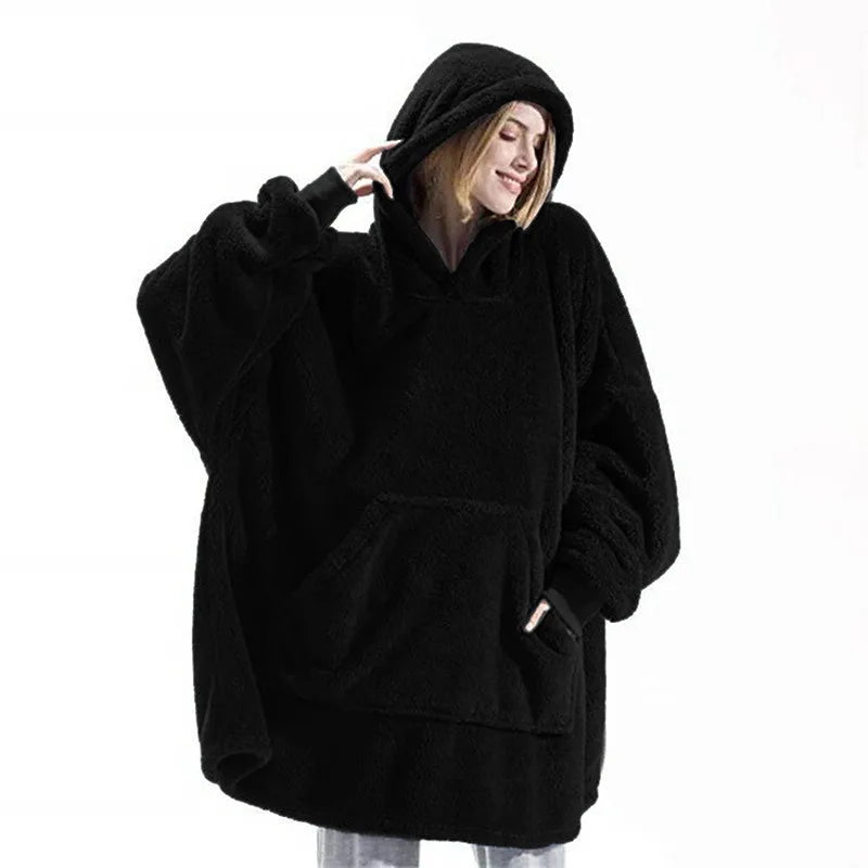 Sudadera manta con capucha oversize