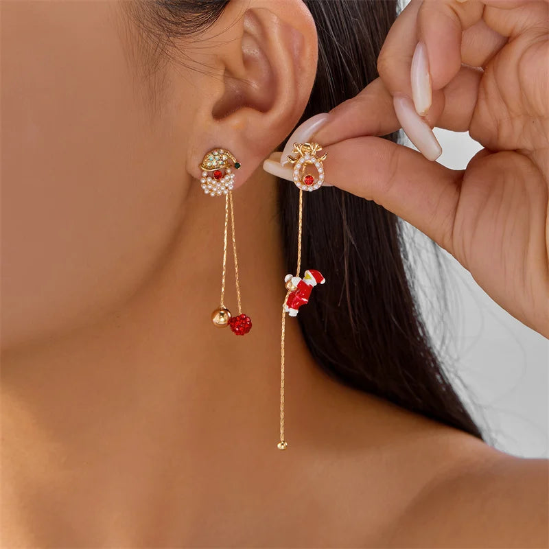 Pendientes navideños de Papá Noel
