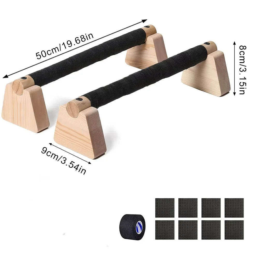 Barras de flexiones de madera (par)