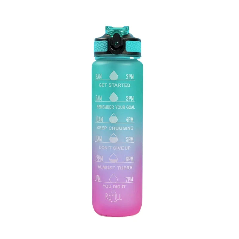 Botella de agua degradada motivacional (600 ml a 2 L)