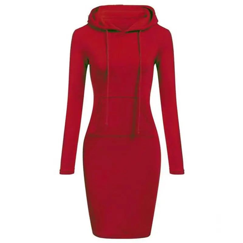 Vestido sudadera con capucha de manga larga