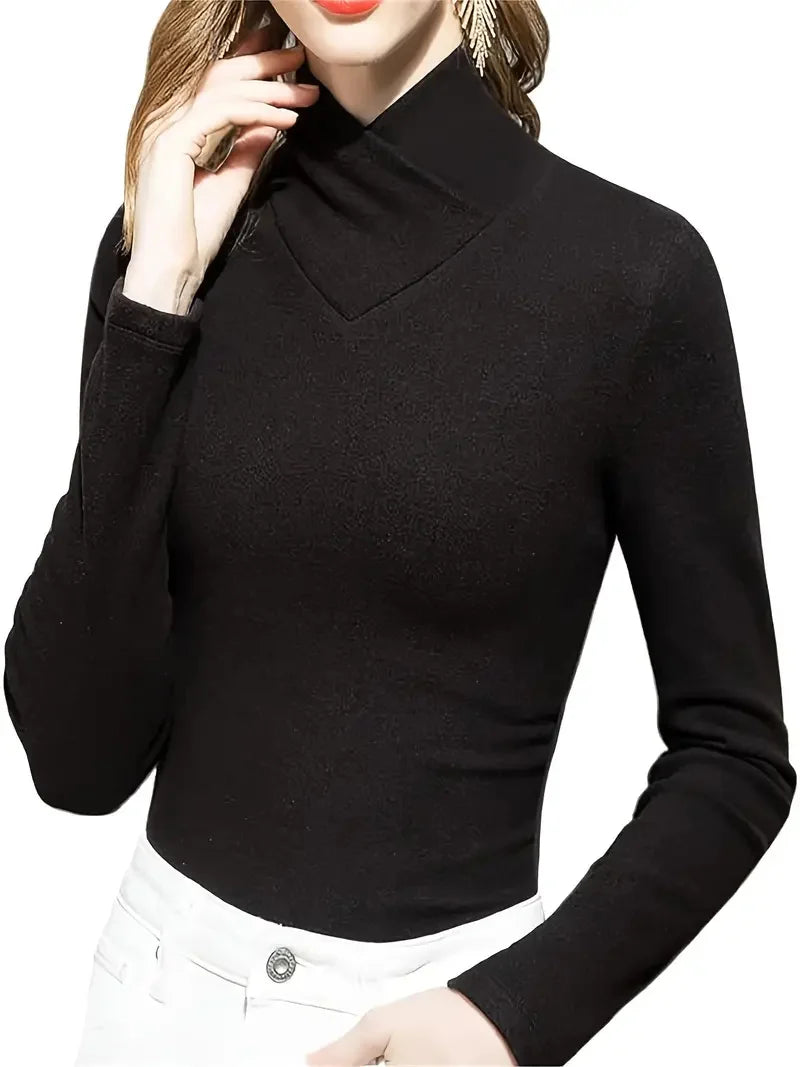 Camiseta de cuello alto de manga larga