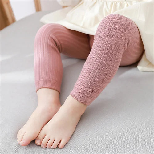 Leggings de punto lisos para niña