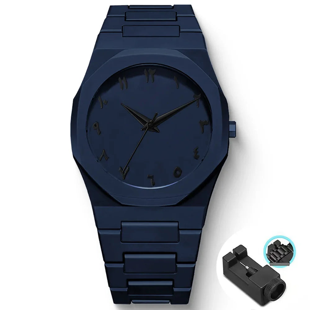 Reloj de cuarzo minimalista de esfera grande para hombre