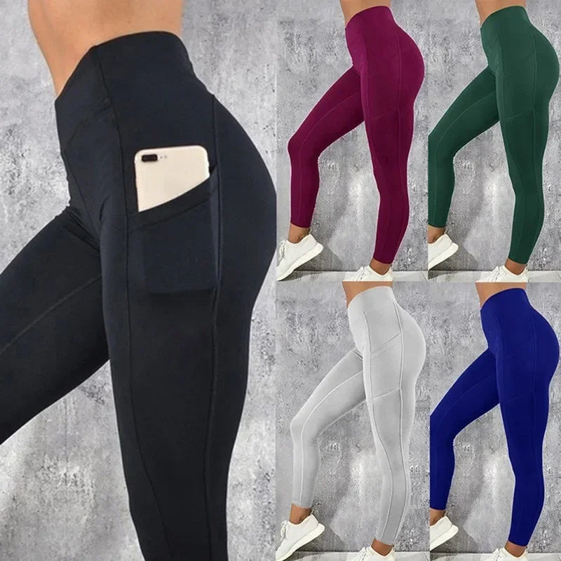 Leggings deportivos de cintura alta con bolsillos