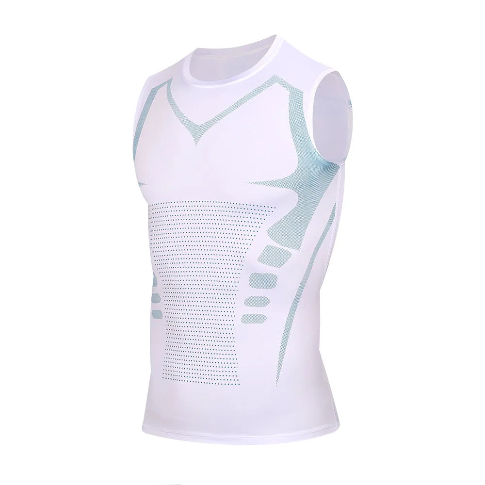 Camiseta de compresión sin mangas para hombre