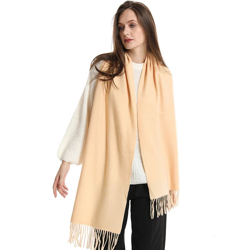 Bufanda de invierno lisa tacto cachemira