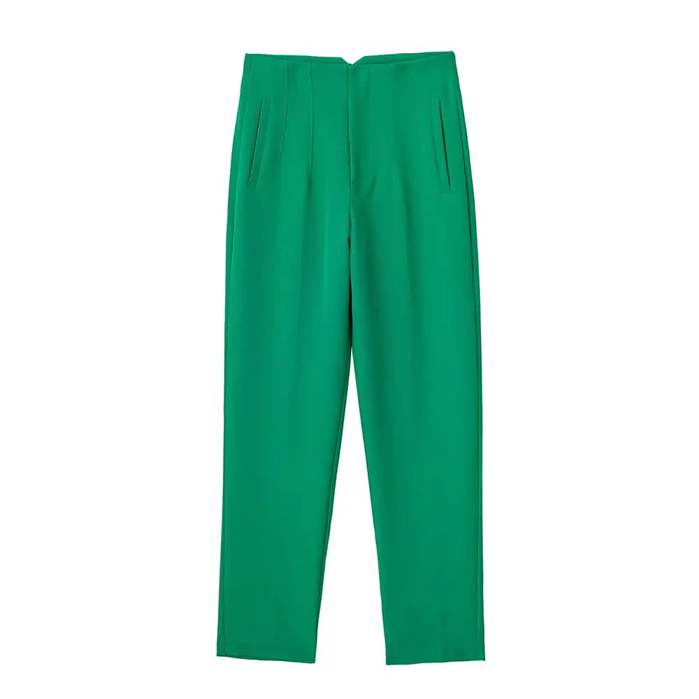 Pantalón de tiro alto básico en colores
