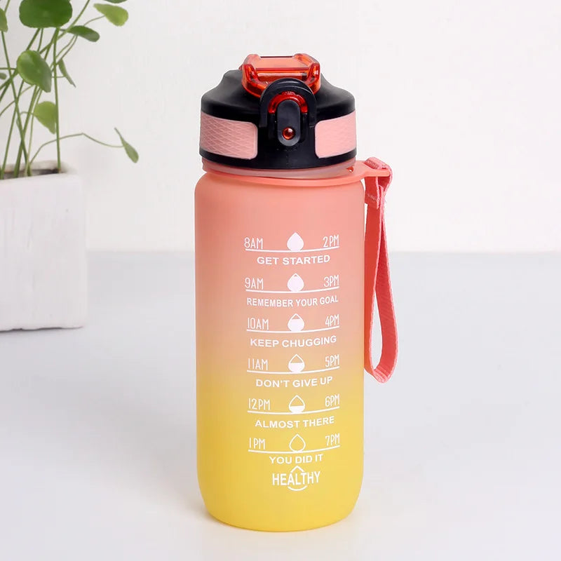 Botella de agua degradada motivacional (600 ml a 2 L)