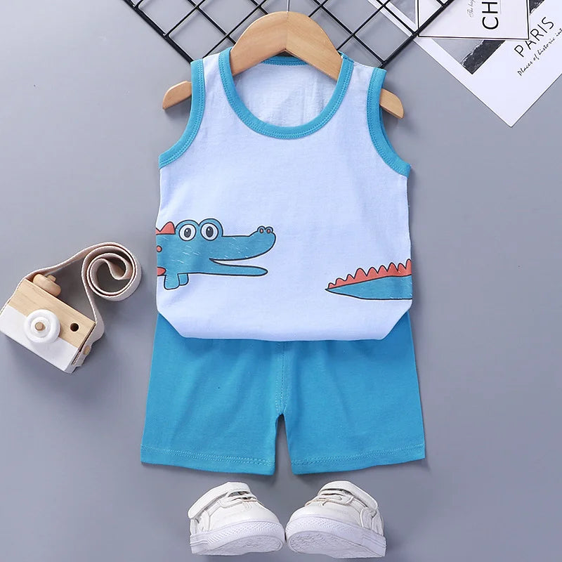 Conjunto infantil de camiseta de tirantes y short
