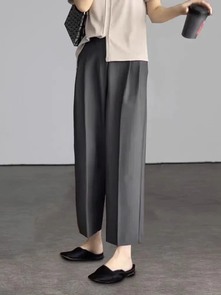 Pantalón de traje tobillero de tiro alto