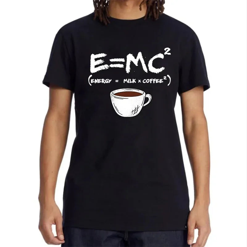 Camiseta divertida "Energy = Milk + Coffee" para hombre
