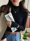 Jersey de cuello perkins vintage para mujer