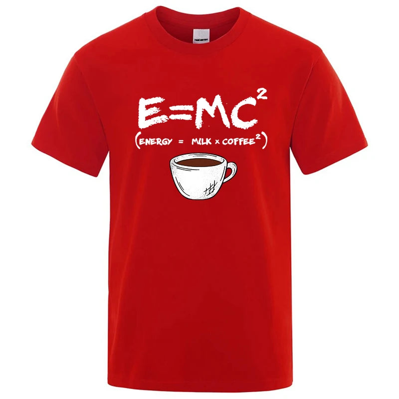 Camiseta divertida "Energy = Milk + Coffee" para hombre