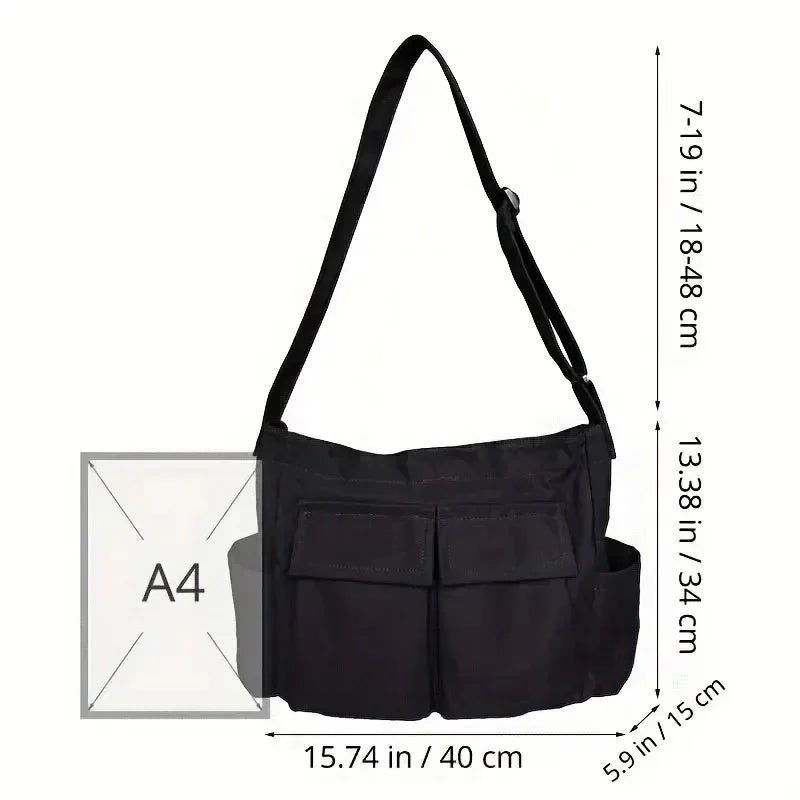 Bolso bandolera de lona de gran capacidad