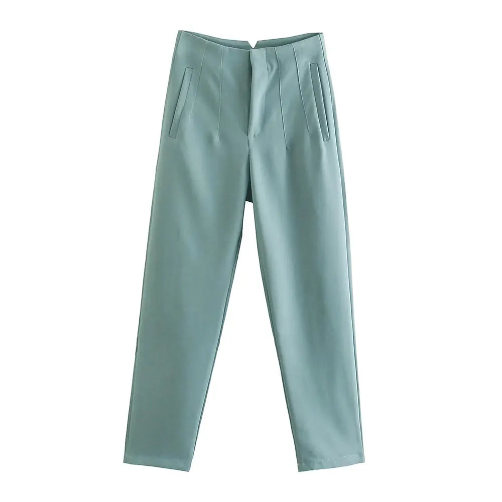 Pantalón de tiro alto básico en colores
