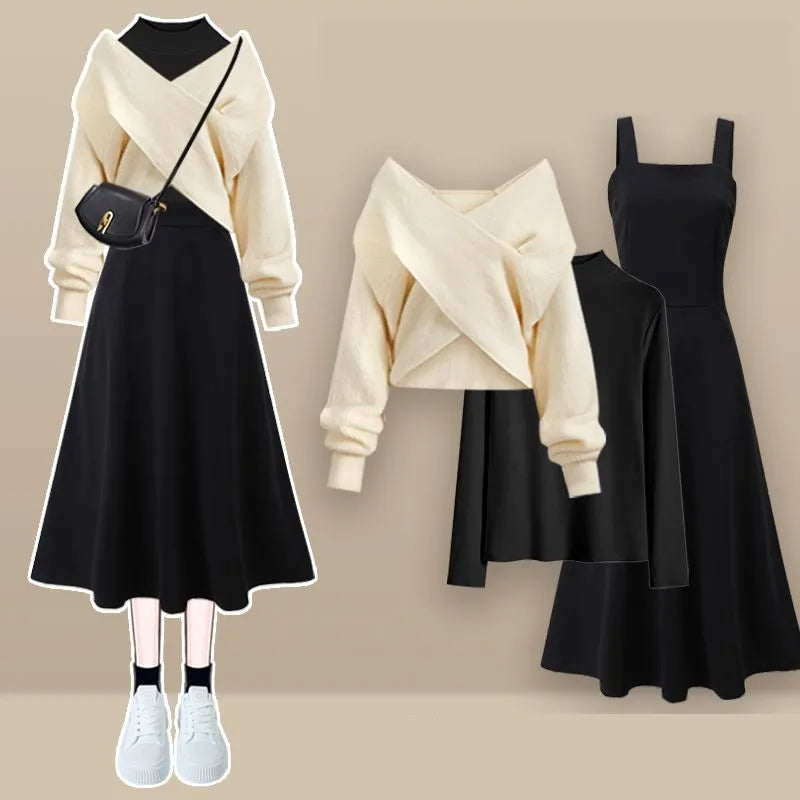 Conjunto elegante de jersey y vestido
