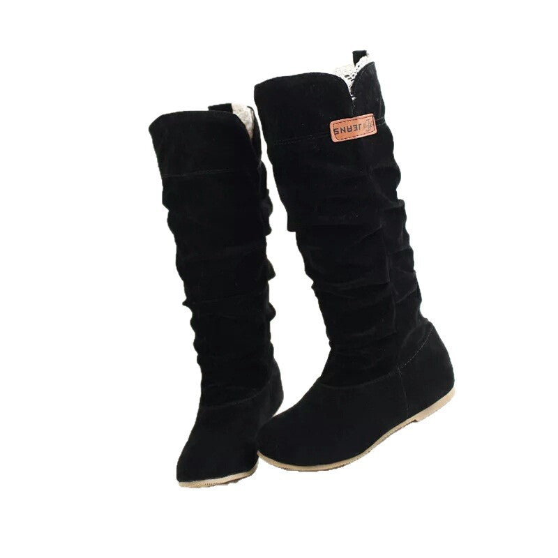 Botas de ante con cordones y caña media