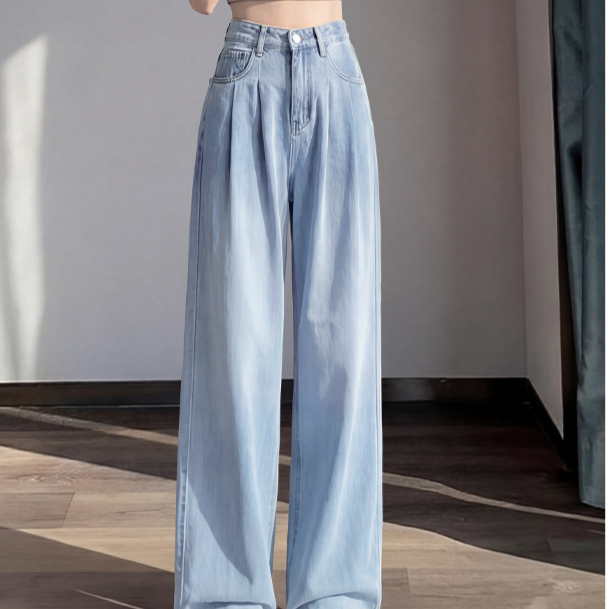 Pantalones anchos de tencel de tiro alto