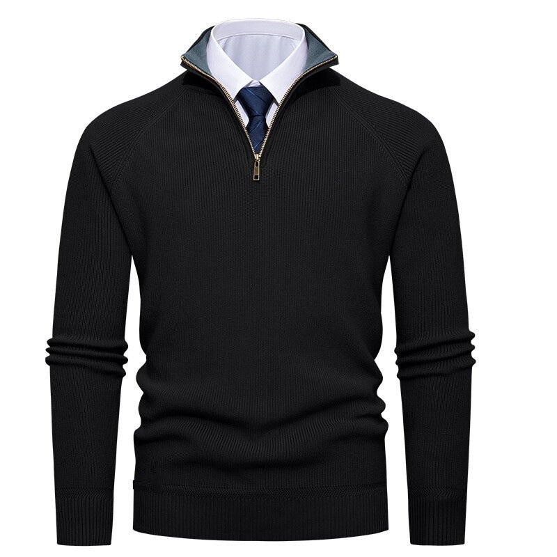 Jersey de punto con media cremallera para hombre