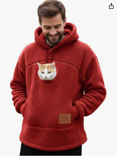 Sudadera polar con capucha y cordón