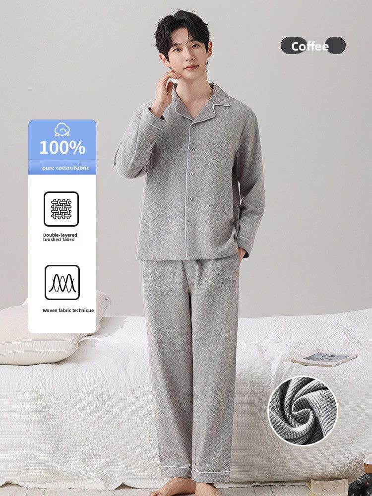 Pijama de algodón afelpado para hombre