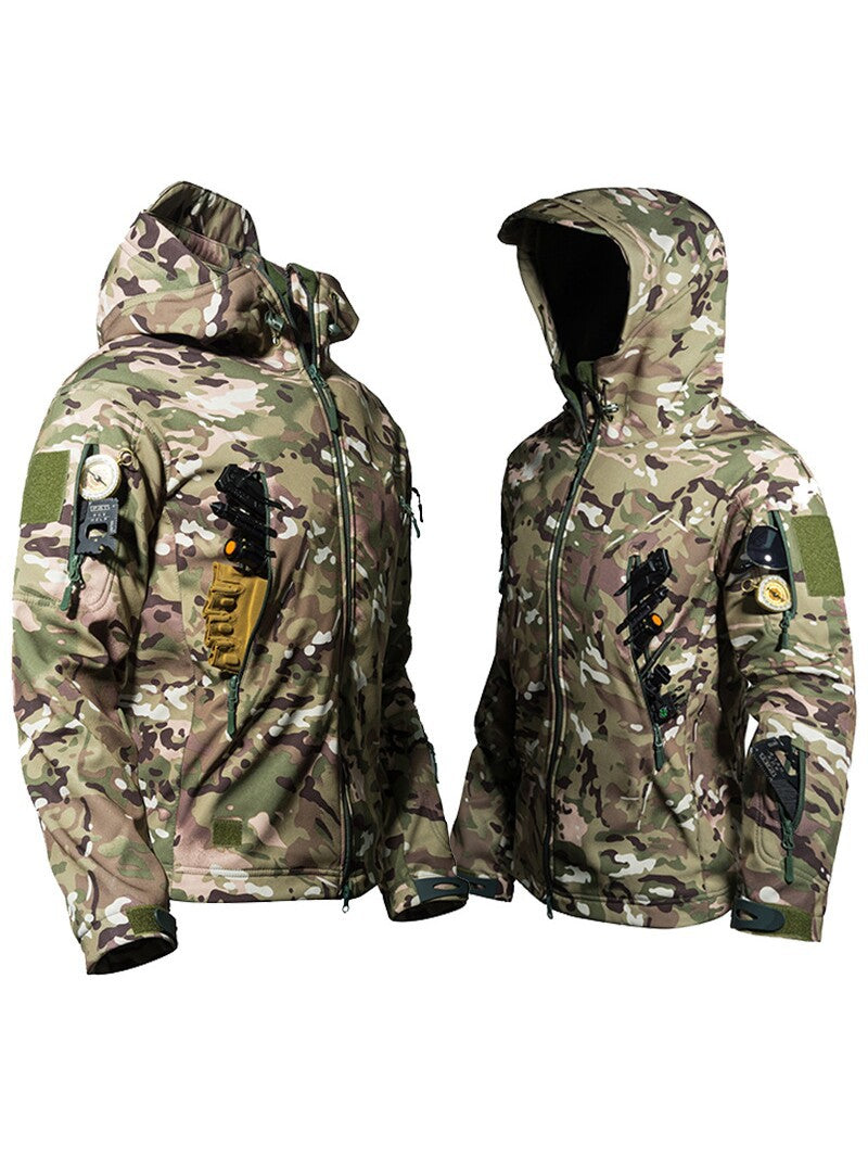 Chaqueta softshell impermeable con forro polar para hombre
