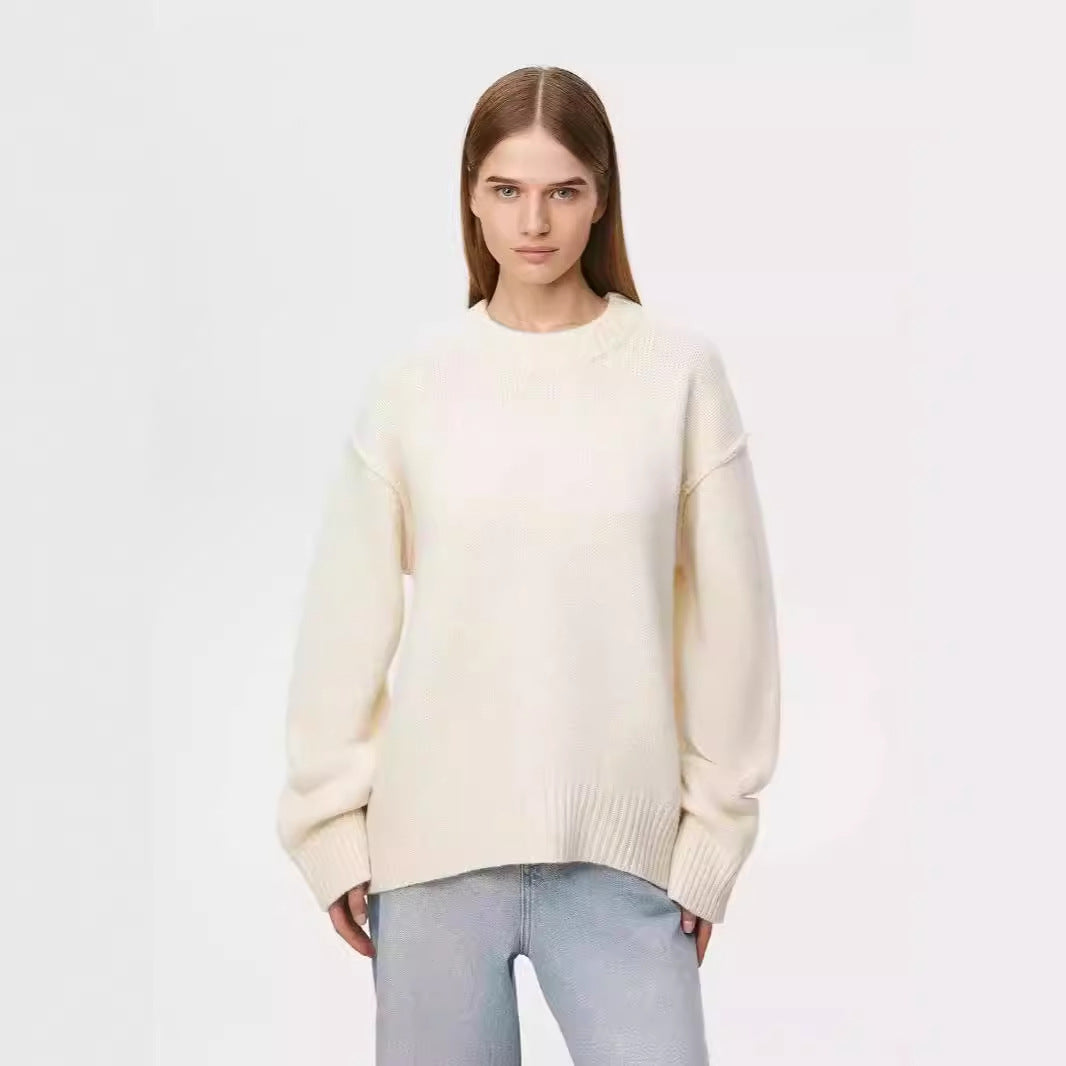 Jersey de punto holgado con cuello redondo