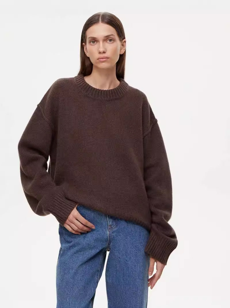 Jersey de punto holgado con cuello redondo