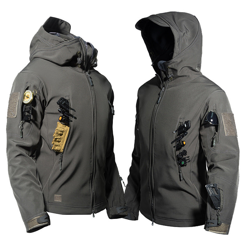 Chaqueta softshell impermeable con forro polar para hombre